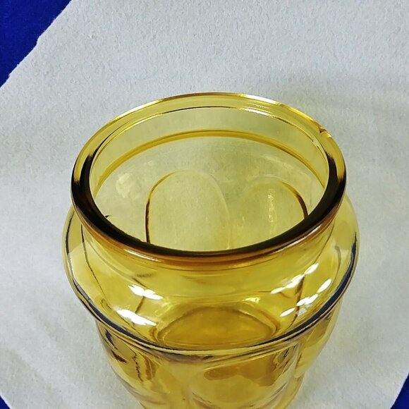 Canister With Sealing Lid Amber Gold Thumbprint Apothecary Design 8" - Picture 4 of 9
